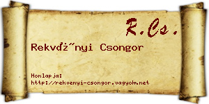 Rekvényi Csongor névjegykártya