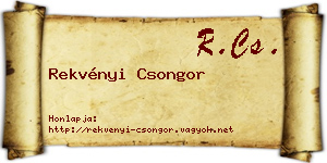 Rekvényi Csongor névjegykártya